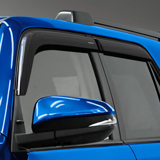 Goodyear Accessories - Tape-On Smoke Front and Rear Side Window Deflectors with 2 License Plate Frames