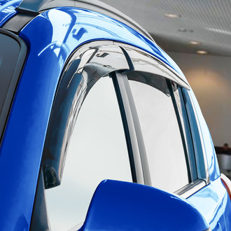 Goodyear Accessories - Tape-On Smoke Front and Rear Side Window Deflectors with 2 License Plate Frames