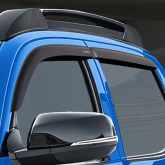 Goodyear Accessories - Tape-On Smoke Front and Rear Side Window Deflectors with 2 License Plate Frames