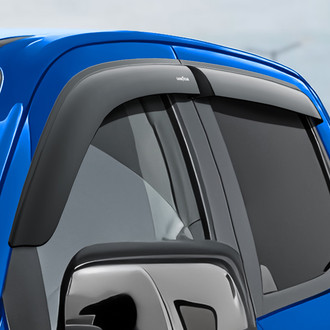 Goodyear Accessories - Tape-On Smoke Front and Rear Side Window Deflectors with 2 License Plate Frames