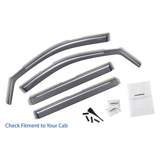 Goodyear Accessories - In-Channel Smoke Front and Rear Side Window Deflectors with 2 License Plate Frames