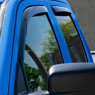 Goodyear Accessories - In-Channel Smoke Front and Rear Side Window Deflectors with 2 License Plate Frames