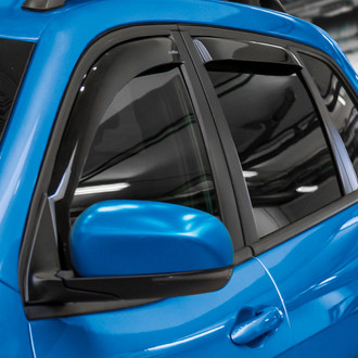 Goodyear Accessories - In-Channel Smoke Front and Rear Side Window Deflectors with 2 License Plate Frames