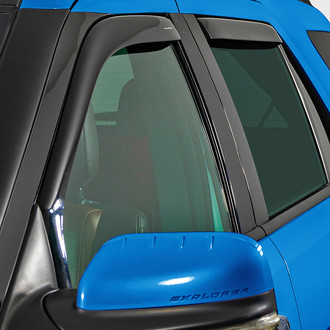 Goodyear Accessories - In-Channel Smoke Front and Rear Side Window Deflectors with 2 License Plate Frames