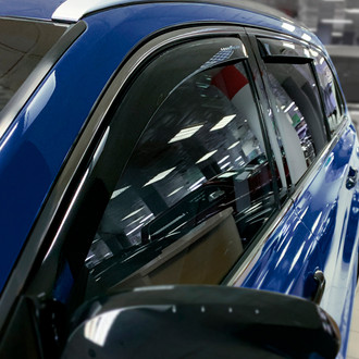 Goodyear Accessories - In-Channel Smoke Front and Rear Side Window Deflectors with 2 License Plate Frames