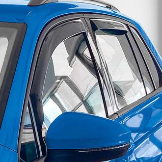 Goodyear Accessories - In-Channel Smoke Front and Rear Side Window Deflectors with 2 License Plate Frames