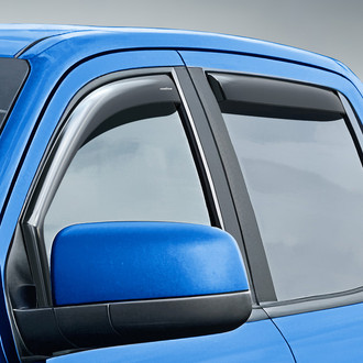 Goodyear Accessories - In-Channel Smoke Front and Rear Side Window Deflectors with 2 License Plate Frames