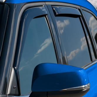 Goodyear Accessories - In-Channel Smoke Front and Rear Side Window Deflectors with 2 License Plate Frames