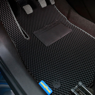 Goodyear Accessories - All-Weather 1st & 2nd Row Black Rubber Floor Mat Set