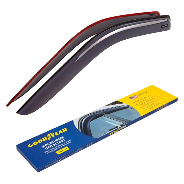  Goodyear Accessories - Tape-On Shatterproof Flexible Smoke Front Side Window Deflectors