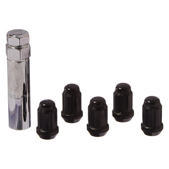 Gorilla Automotive® - Black Chrome Cone Seat Small Diameter Wheel Locks