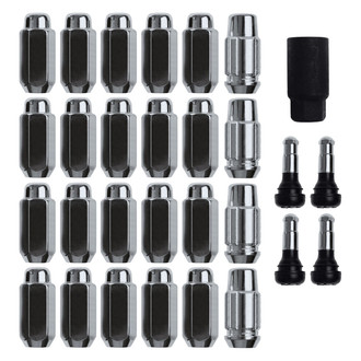 Gorilla Automotive® 91904XL - Chrome Cone Seat Acorn Extra Long Lug Wheel Installation Kit