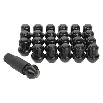 Gorilla Automotive® - Black Chrome Cone Seat Factory Style Bulge Wheel Locks