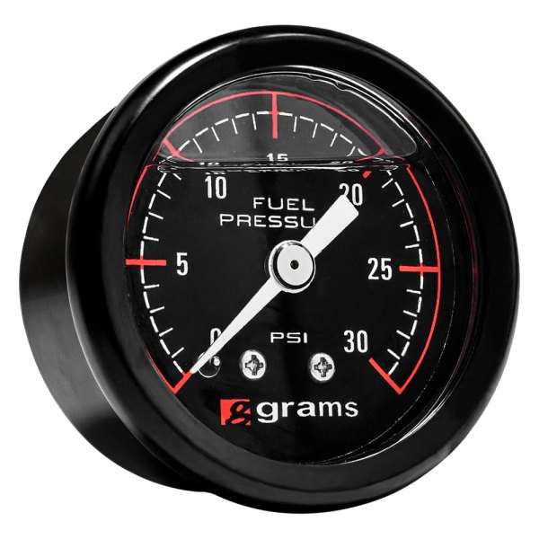 Grams® - 1-1/2" Liquid Filled Fuel Pressure Gauge, 0-30 PSI