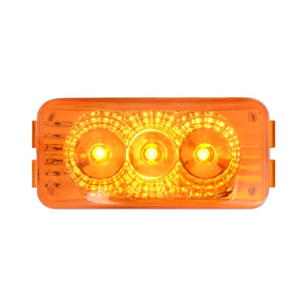 Grand General® - Spyder™ 2.5"x1.25" Rectangular Chrome/Amber LED Side Marker Light