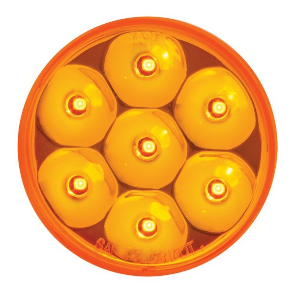 Grand General® - Pearl 2" Round Chrome/Amber LED Side Marker Light
