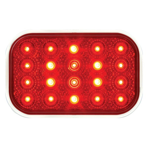 Grand General® - Spyder™ 5x3.5" Chrome/Red Rectangular LED Tail Light with Turn Signal