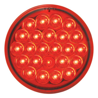 Grand General® - 4" Round Chrome/Red Pearl LED Tail Light with Turn Signal