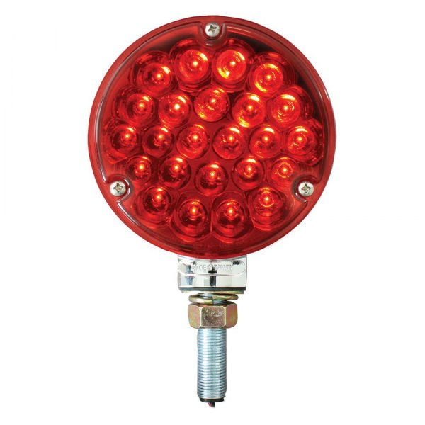 Grand General® - 4" Chrome/Red Round Pearl LED Tail Light