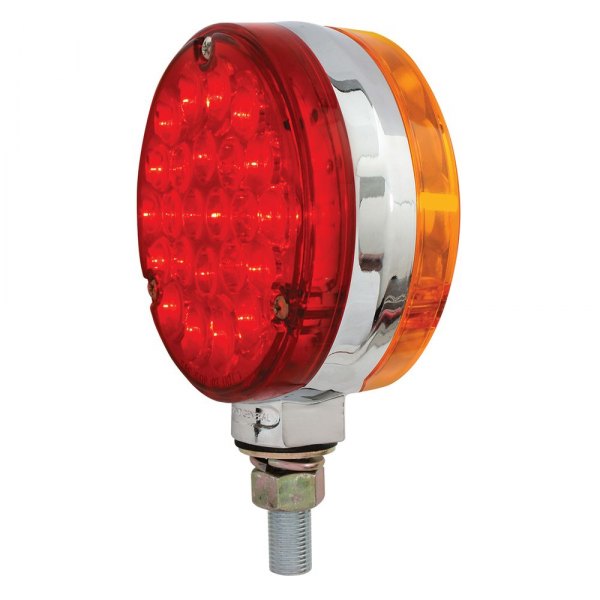 Grand General® - Double Face Pearl 4" Round Chrome/Amber/Red LED Turn Signal Light with Stop