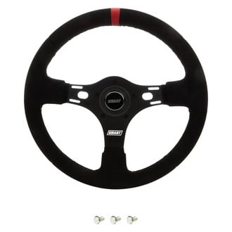 Grant® - 3-Spoke Evolution GT Suede Steering Wheel with Red Stripe