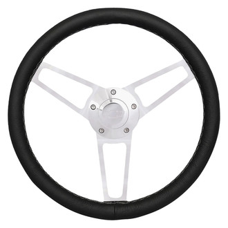 Grant® - 3-Spoke Billet Classic Series Black Leather Wheel Installation Kit