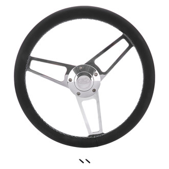 Grant® - 3-Spoke Billet Classic Series Black Leather Wheel Installation Kit