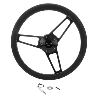 Grant® - 3-Spoke Billet Classic Series Black Leather Wheel Installation Kit