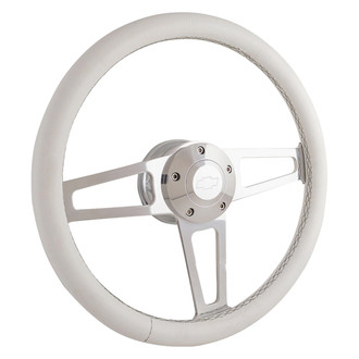 Grant® - 3-Spoke Billet T Series Steering Wheel with White Grip Color