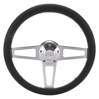 Grant® - 3-Spoke Billet T Series Steering Wheel with Black Grip Color