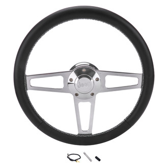 Grant® - 3-Spoke Billet T Series Steering Wheel with Black Grip Color