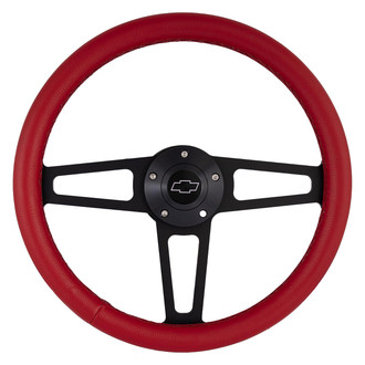 Grant® - 3-Spoke Billet T Series Steering Wheel with Red Grip Color
