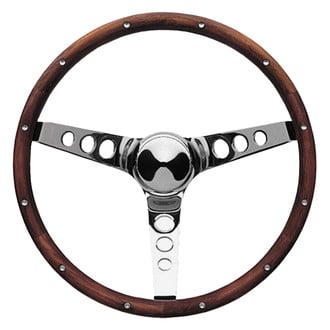 Grant® - 3-Spoke Classic Series Walnut Hardwood Steering Wheel with Anodized Aluminum Rivets
