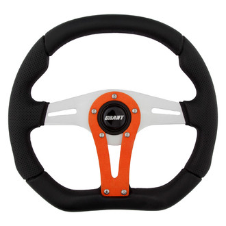 Grant® - 3-Spoke D Series Racing Steering Wheel with Orange Accent Spoke