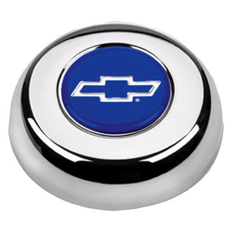 Grant® - Classic/Challenger Style Chrome Horn Button with Red/Black Chevy Bowtie Emblem