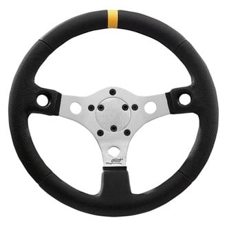 Grant® 633 - 3-Spoke Performance GT Series Black Vinyl Steering Wheel with Yellow Top Marker
