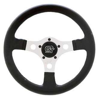 Grant® - 3-Spoke Signature™ Formula GT Black Leather Grained Vinyl Steering Wheel with Silver Spokes