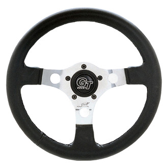 Grant® - 3-Spoke Signature™ Formula GT Black Leather Grained Vinyl Steering Wheel with Polished Spokes