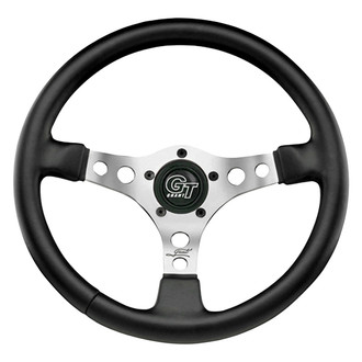Grant® - 3-Spoke Signature™ Formula GT Black Leather Grained Vinyl Steering Wheel with Polished Spokes