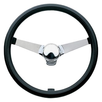 Grant® - 3-Spoke Classic Series Black Foam Steering Wheel with Solid Polished Spokes