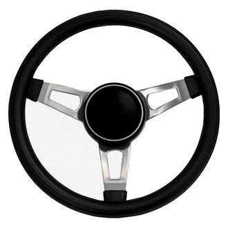 Grant® - 3-Spoke Classic Nostalgia Mopar Tuff Style Black Cushioned Foam Steering Wheel