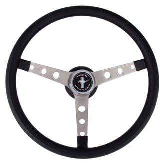 Grant® - 3-Spoke Classic Nostalgia Mustang Style Black Cushioned Foam Steering Wheel