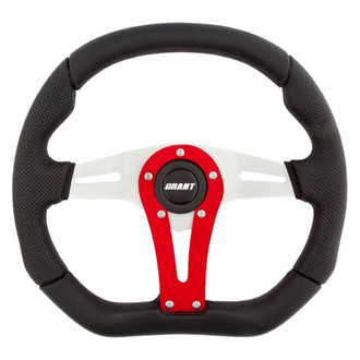 Grant® - 3-Spoke D Series Racing Steering Wheel with Red Accent Spoke