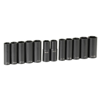 Grey Pneumatic® - 12-piece Deep Length Extra-Thin Wall Impact Wheel Socket Set