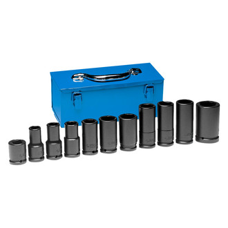 Grey Pneumatic® - 11-piece Standard and Deep Length Impact Socket Set