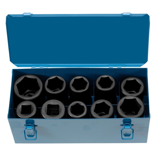 Grey Pneumatic® - 10-piece Standard and Deep Impact Socket Set