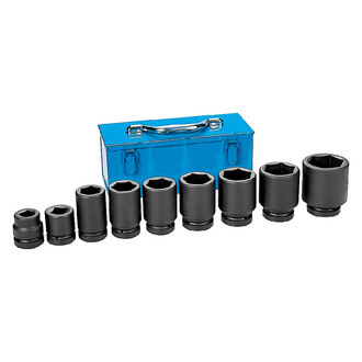 Grey Pneumatic® - 9-piece Standard and Deep Impact Socket Set