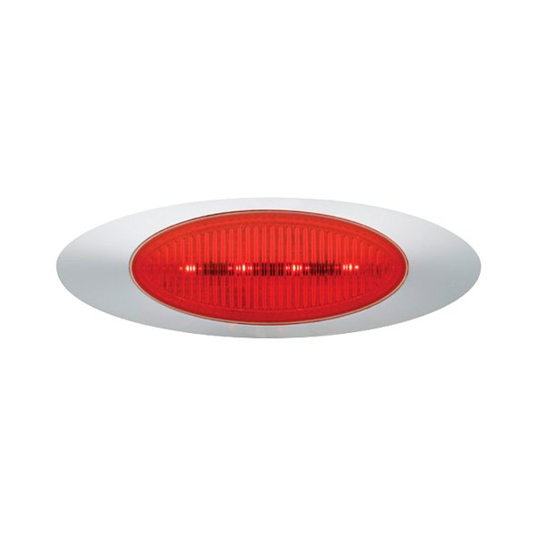 Grote® - M1 Series 7"x2" Oval Chrome/Red LED Side Marker Light