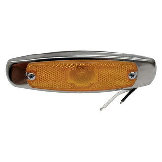 Grote® - 1.25" Low-Profile Yellow Screw Mount Clearance Marker Light with Built-In Reflector and Bezel