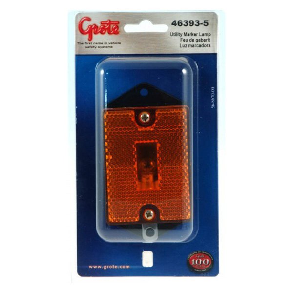 Grote® - 3.9" Rectangular Screw Mount Clearance Marker Light with Built-In Reflector